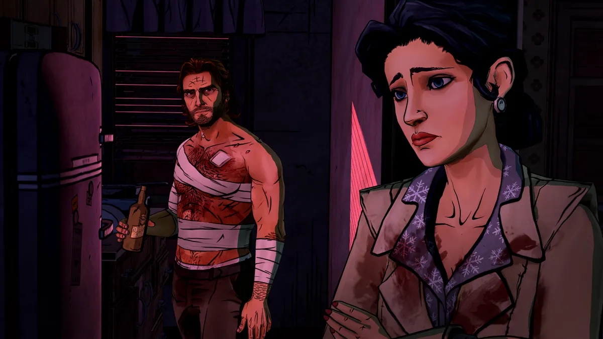 Original-game Bigby and Snow in a split screenshot from the original Steam listing, not the remaster