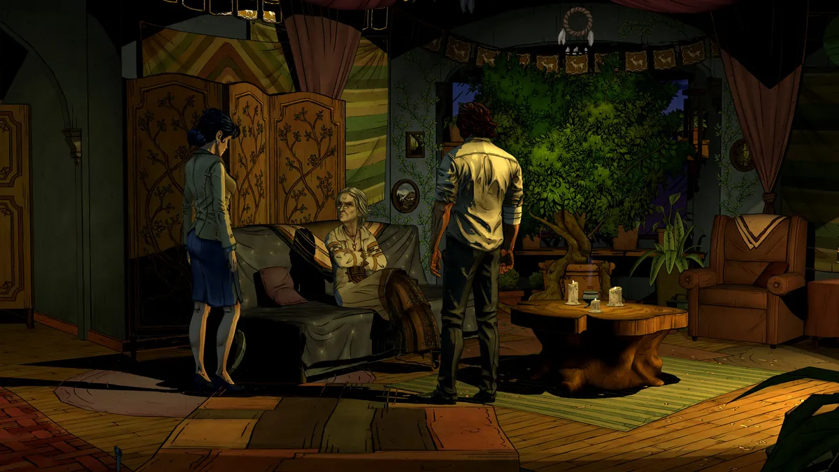 Bigby Wolf investigating an apartment